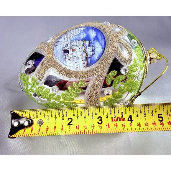 Joan Rivers Winter Palace Egg Ornament JR Metal Tag Box Hand Painted NIB - Picture 10 of 13